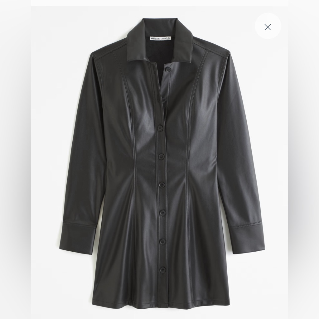 Abercrombie & Fitch | Dresses | Vegan Leather Shirt Dress Abercrombie Fitch  M | Poshmark
